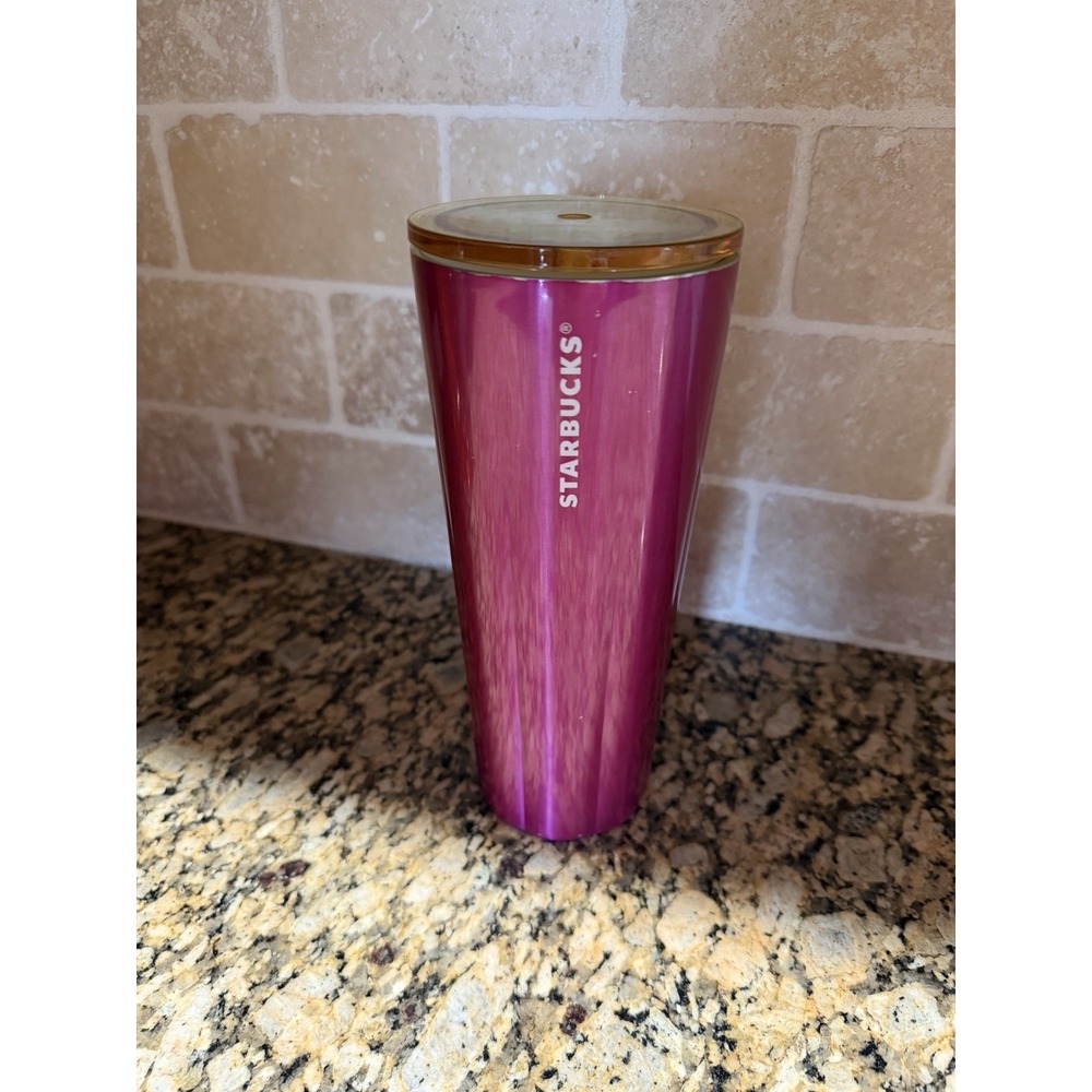 Starbucks Summer Stainless Steel Petunia Cold Cup Venti 24oz Fuchsia Tumbler